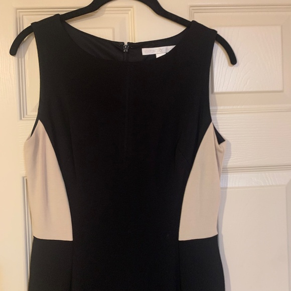 Boston Proper Black/Tan Sleeveless Lined Dress sz 8 - Picture 2 of 7